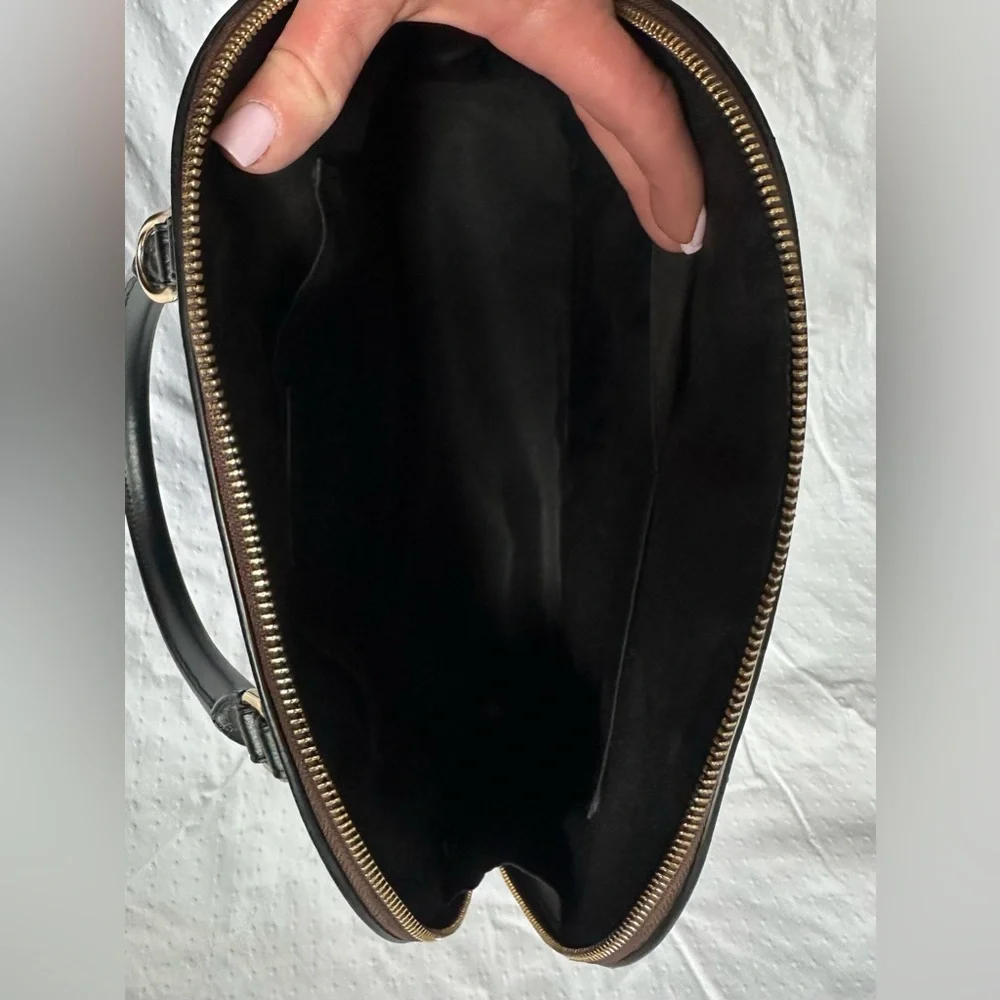 Coach F27584 Signature Dome Satchel Brown Black Gold Hardware - Picture 5 of 10